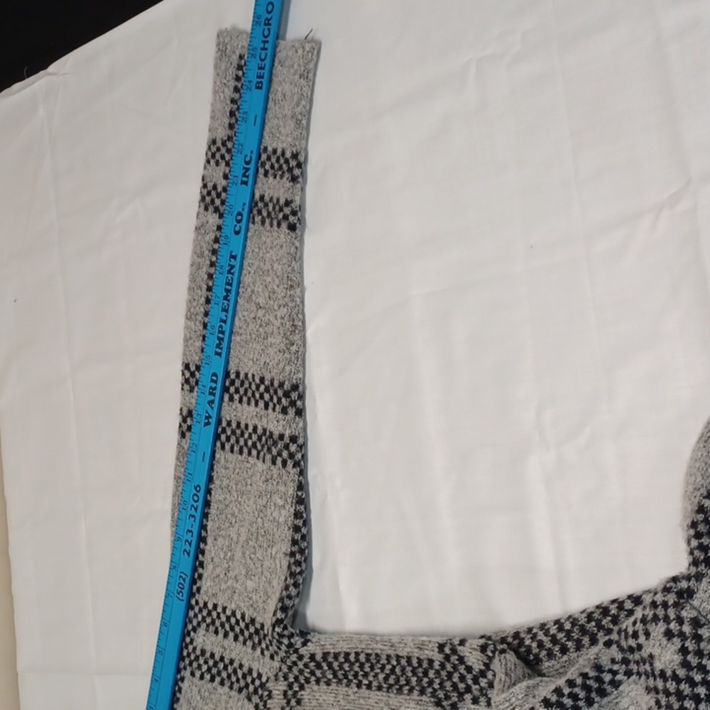 Apt, 9 Long Cardigan Sweater Gray and Navy Plaid Size‎ XL - Picture 5 of 9